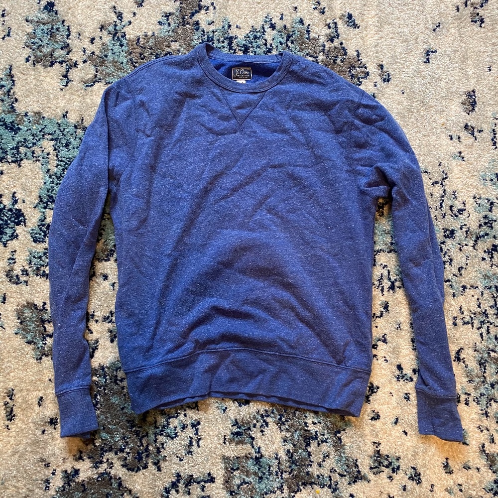 JCrew Blue Vintage Fleece Crewneck Sweater Mens M